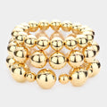 3PCS - Metal Ball Stretch Bracelets