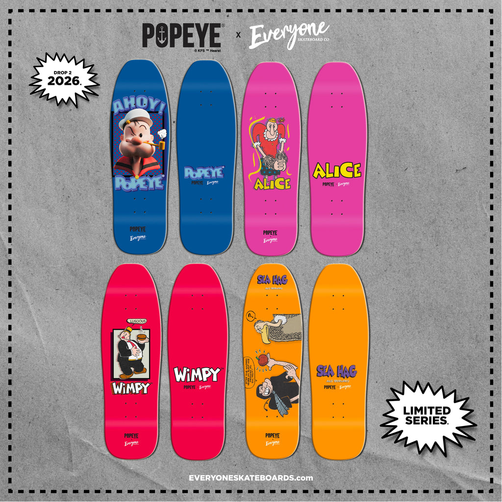 *Pre-Order* Everyone Skateboards Co x Popeye Comics Alice The Goon Returns 9.5" Skateboard Deck