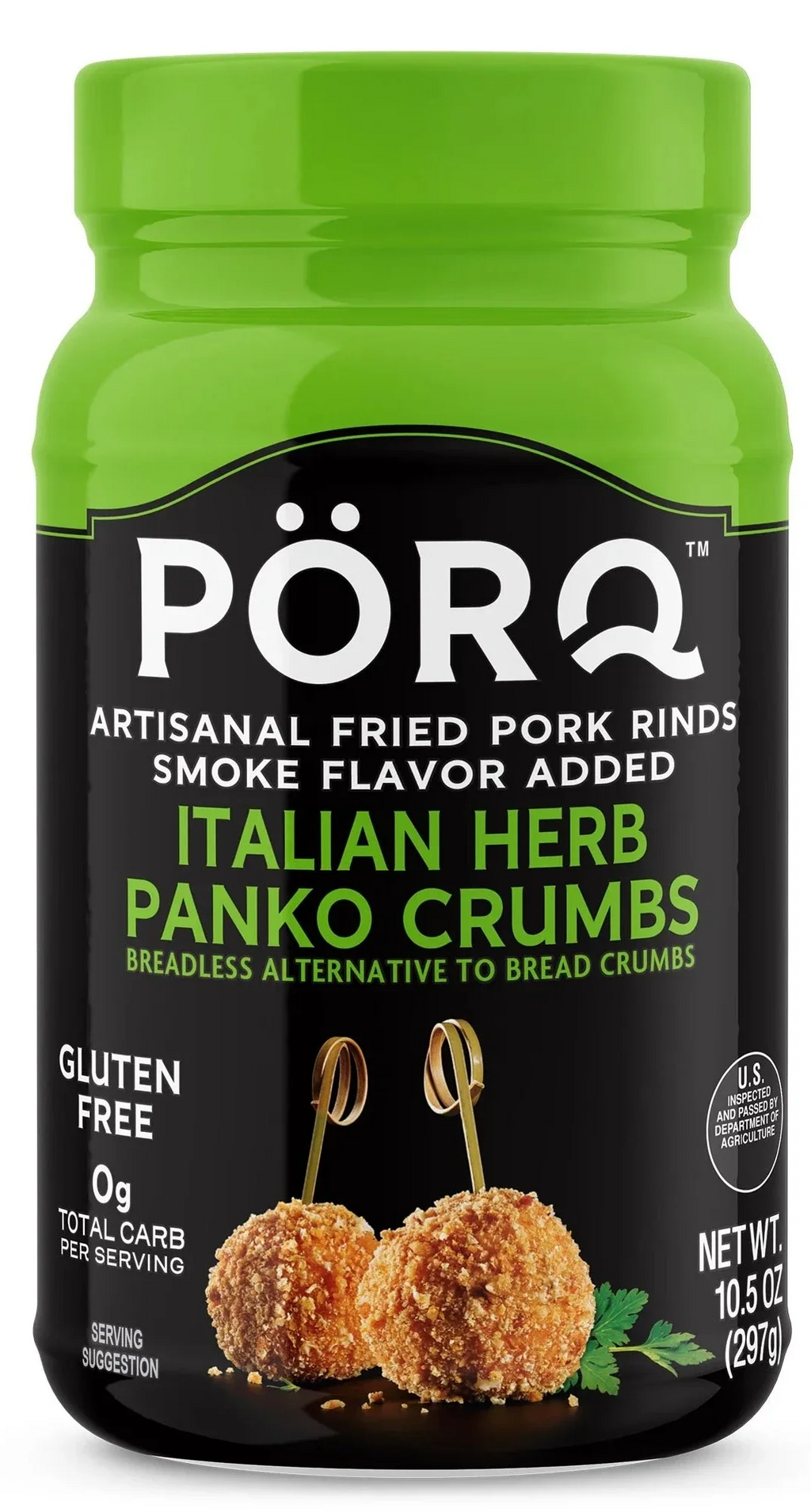 Porq Pork Panko Breadless Italian Herb Crumble, Case of 6 - 10.5 Oz