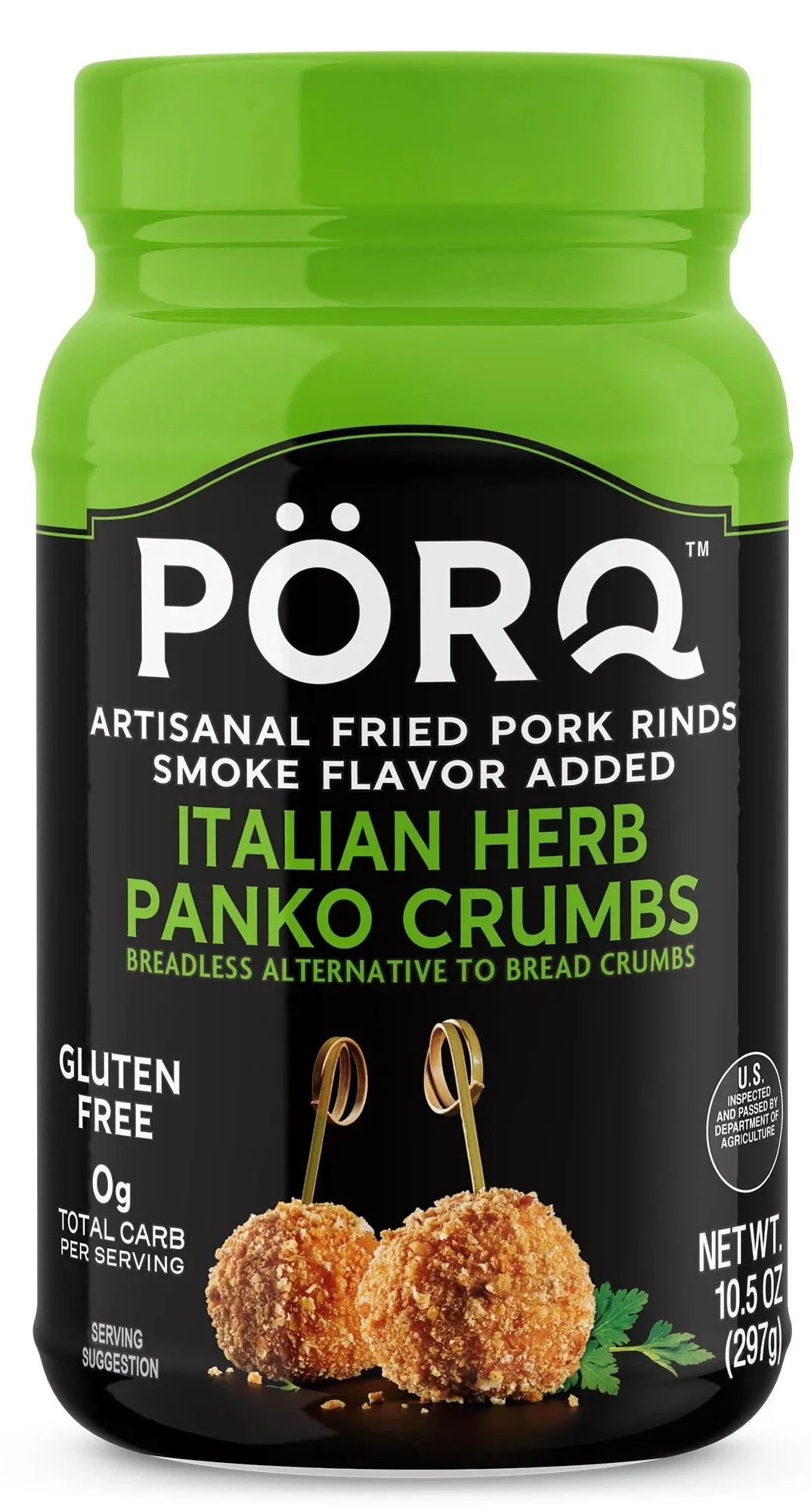 Porq Pork Panko Breadless Italian Herb Crumble, Case of 6 - 10.5 Oz
