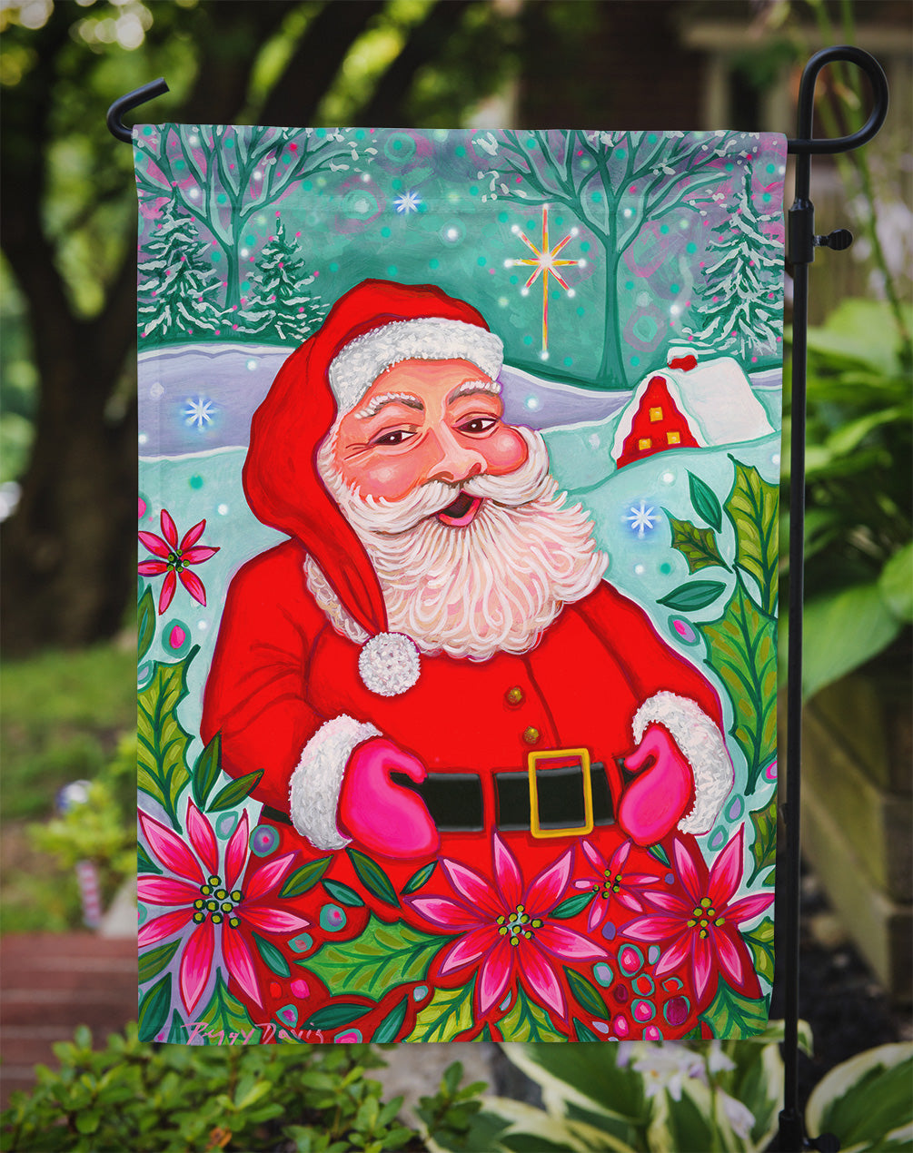 Santa Claus Ho Ho Ho Garden Flag Mailbox Decorative Yard Banner Outside Patio Artwork for Flower Beds, Garden Size, Multicolor