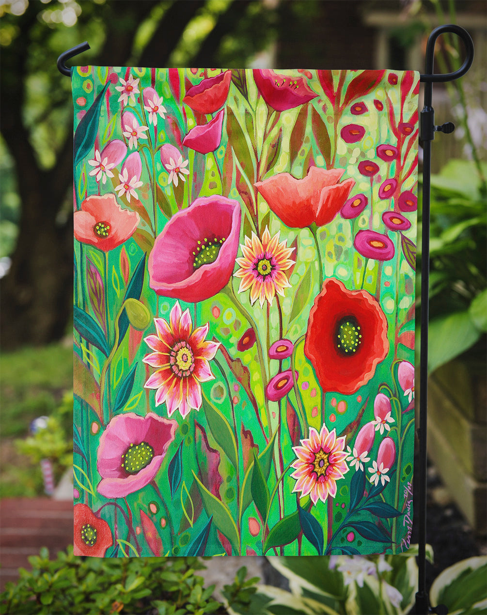 Pink Passion Flowers Garden Flag Mailbox Decorative Yard Banner Outside Patio Artwork for Flower Beds, Garden Size, Multicolor