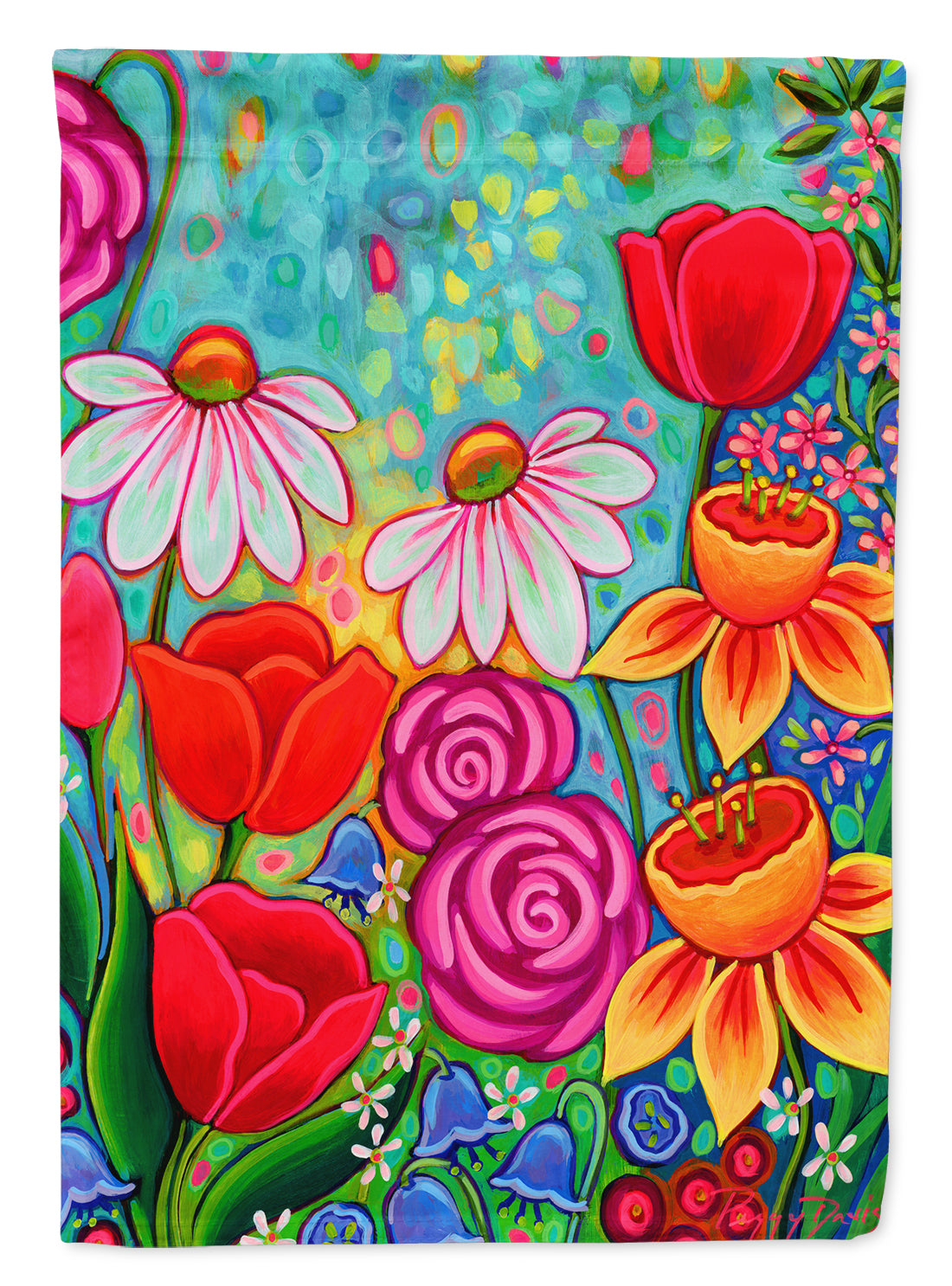 Bright Spring Flowers Garden Flag Mailbox Decorative Yard Banner Outside Patio Artwork for Flower Beds, Garden Size, Multicolor