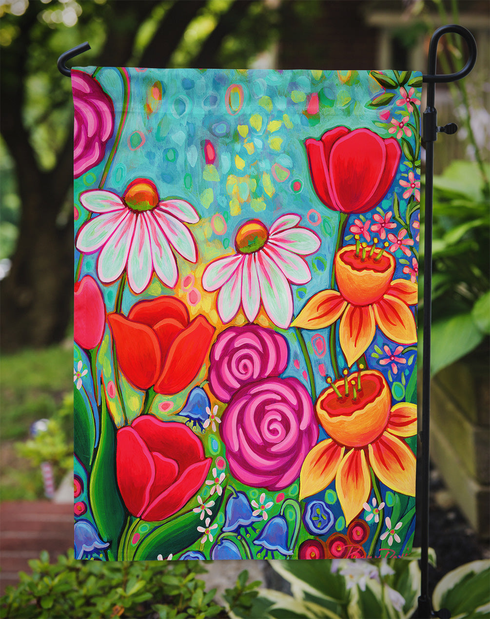 Bright Spring Flowers Garden Flag Mailbox Decorative Yard Banner Outside Patio Artwork for Flower Beds, Garden Size, Multicolor