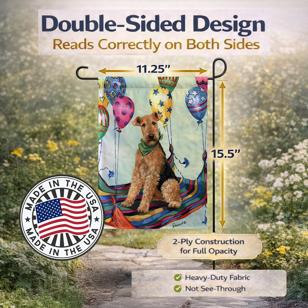 Airedale High Flyer Garden Flag Mailbox Decorative Yard Banner Outside Patio Artwork for Flower Beds, Garden Size, Multicolor