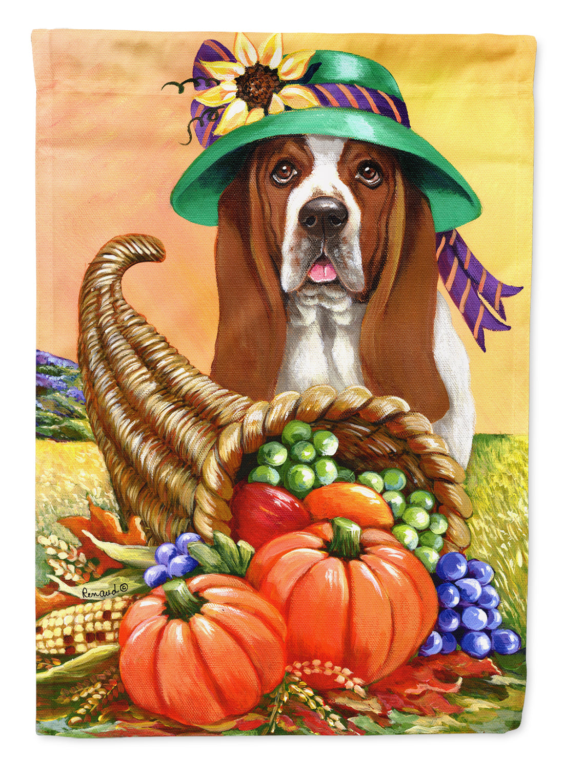 Basset Hound Autumn Garden Flag Mailbox Decorative Yard Banner Outside Patio Artwork for Flower Beds, Garden Size, Multicolor