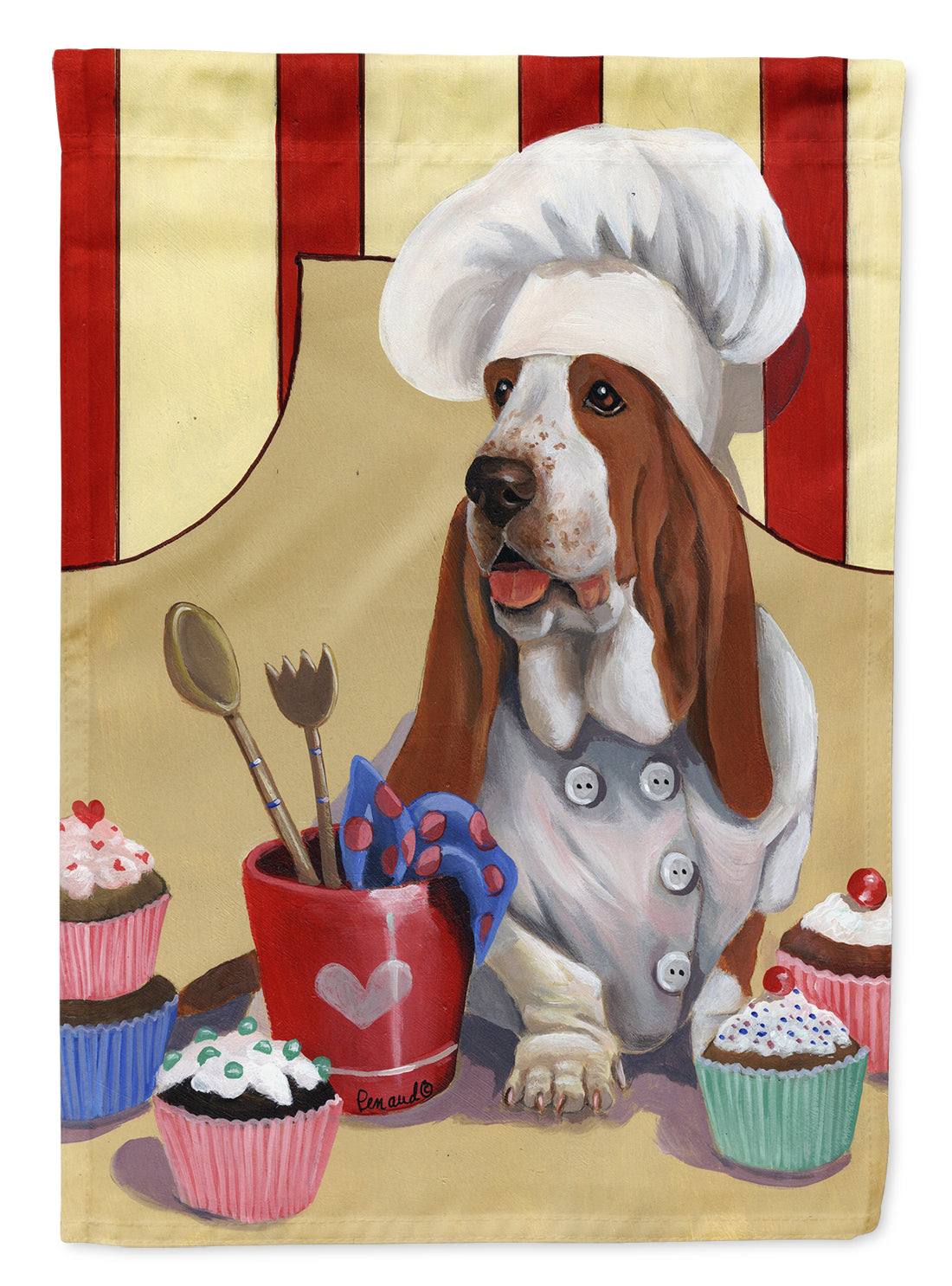 Basset Hound Cupcake Hound Garden Flag Mailbox Decorative Yard Banner Outside Patio Artwork for Flower Beds, Garden Size, Multicolor