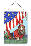 Basset Hound USA Wall or Door Hanging Prints Aluminum Metal Sign Kitchen Wall Bar Bathroom Plaque Home Decor Front Door Plaque, 12x16, Multicolor