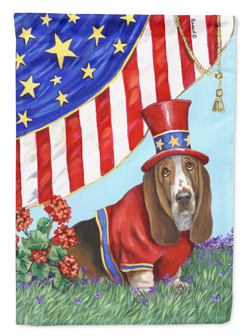 Basset Hound USA Garden Flag Mailbox Decorative Yard Banner Outside Patio Artwork for Flower Beds, Garden Size, Multicolor
