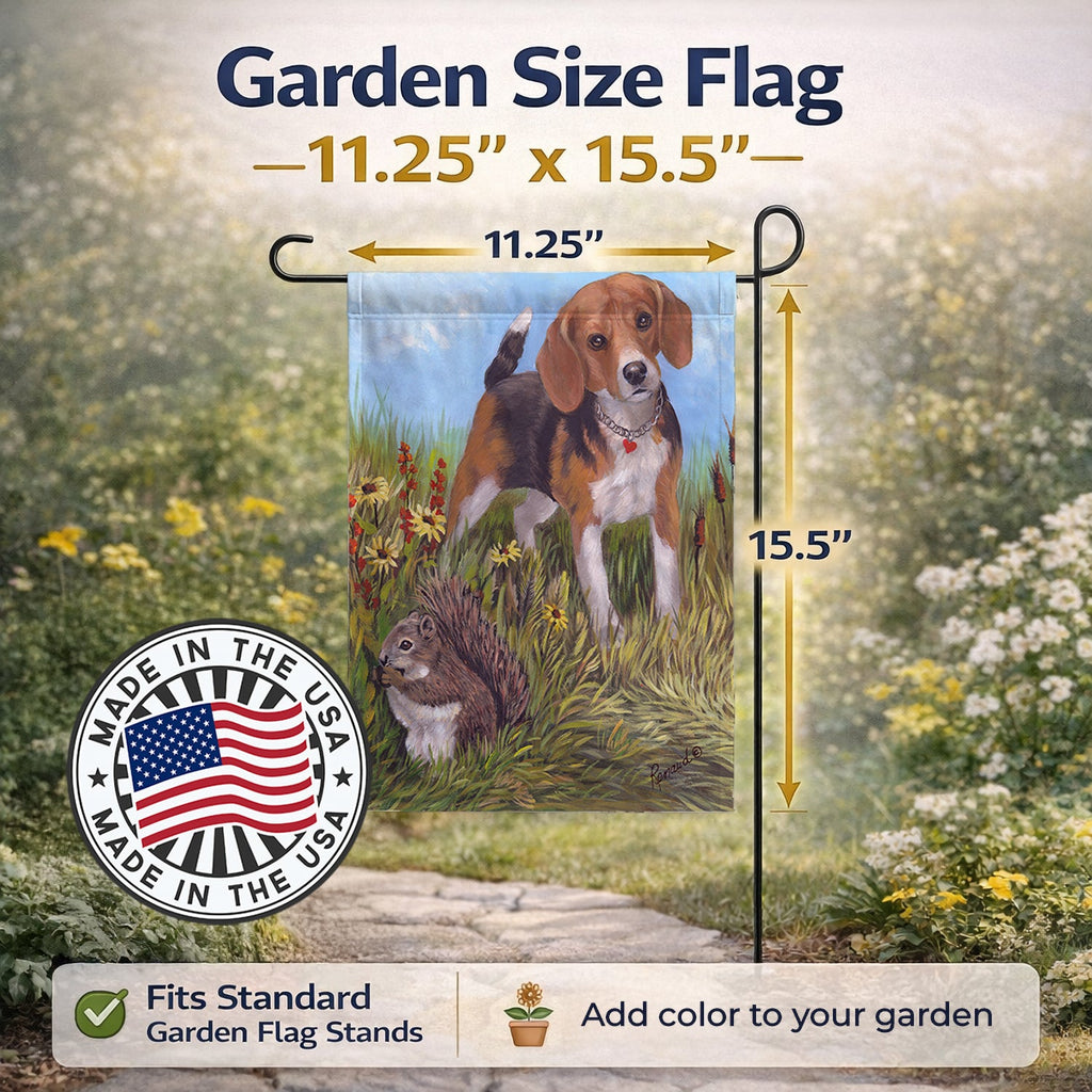 Beagle Hunter Hunted Garden Flag Mailbox Decorative Yard Banner Outside Patio Artwork for Flower Beds, Garden Size, Multicolor
