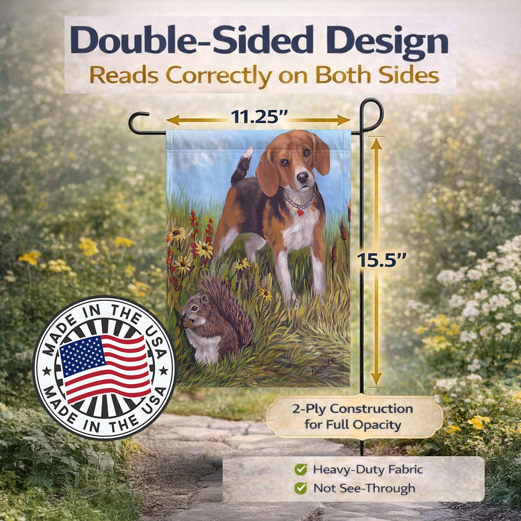 Beagle Hunter Hunted Garden Flag Mailbox Decorative Yard Banner Outside Patio Artwork for Flower Beds, Garden Size, Multicolor