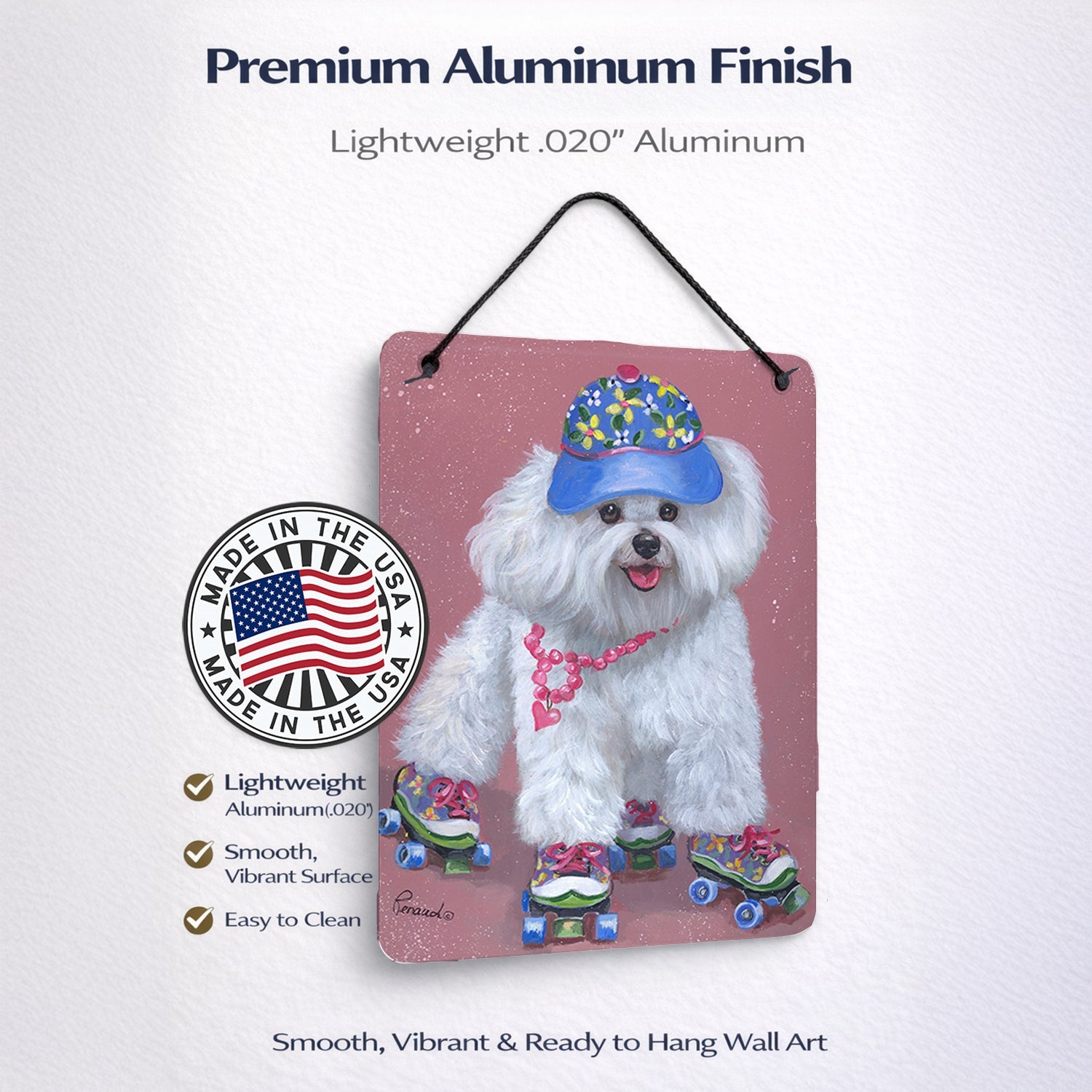 Bichon Frise Girls do it Better Wall or Door Hanging Prints Aluminum Metal Sign Kitchen Wall Bar Bathroom Plaque Home Decor Front Door Plaque, 12x16, Multicolor
