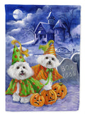 Bichon Frise Halloween Haunted House Garden Flag Mailbox Decorative Yard Banner Outside Patio Artwork for Flower Beds, Garden Size, Multicolor