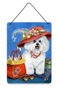 Bichon Frise Mademoiselle Wall or Door Hanging Prints Aluminum Metal Sign Kitchen Wall Bar Bathroom Plaque Home Decor Front Door Plaque, 12x16, Multicolor