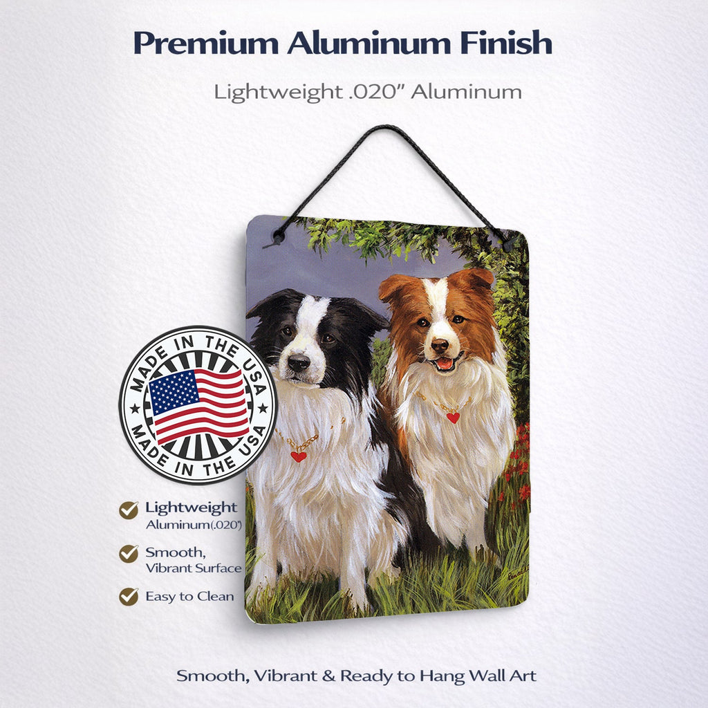 Border Collie Patrol Wall or Door Hanging Prints Aluminum Metal Sign Kitchen Wall Bar Bathroom Plaque Home Decor Front Door Plaque, 12x16, Multicolor