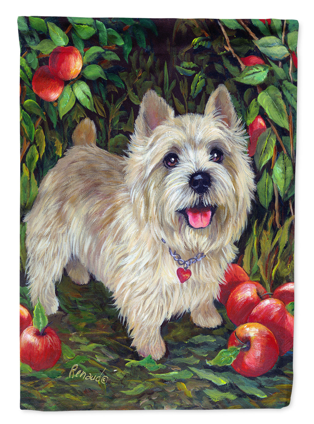 Cairn Terrier Apples Garden Flag Mailbox Decorative Yard Banner Outside Patio Artwork for Flower Beds, Garden Size, Multicolor