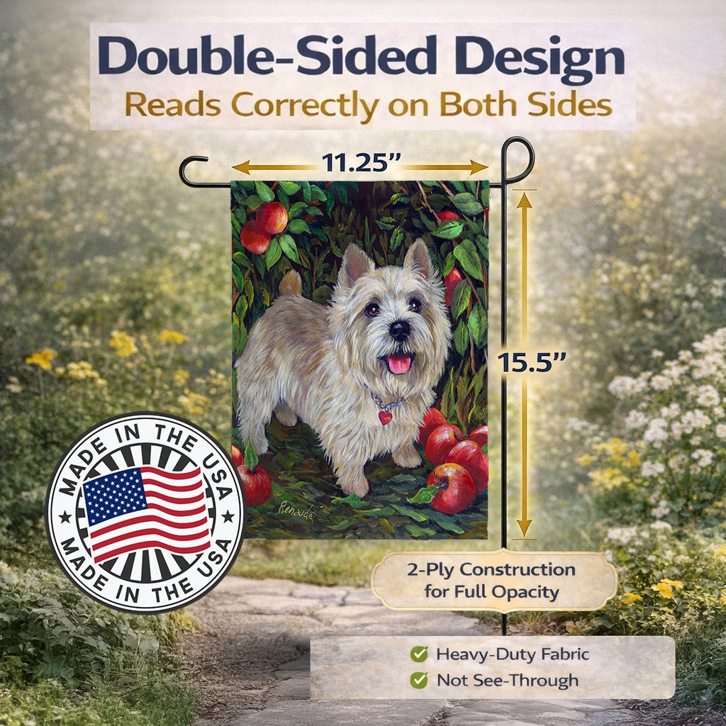 Cairn Terrier Apples Garden Flag Mailbox Decorative Yard Banner Outside Patio Artwork for Flower Beds, Garden Size, Multicolor