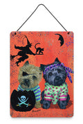 Cairn Terrier Pirates Halloween Wall or Door Hanging Prints Aluminum Metal Sign Kitchen Wall Bar Bathroom Plaque Home Decor Front Door Plaque, 12x16, Multicolor
