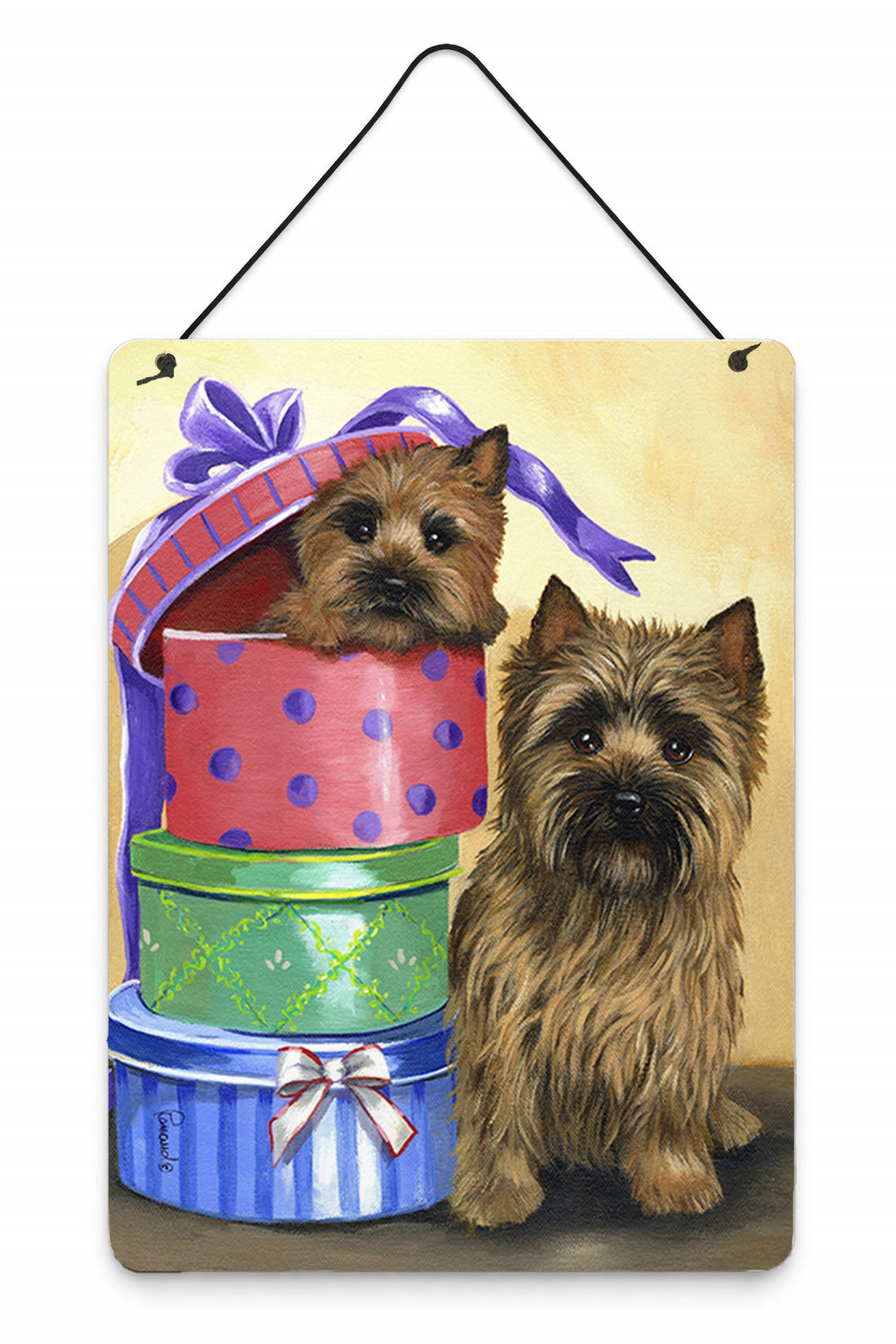 Cairn Terrier Boudoir Wall or Door Hanging Prints Aluminum Metal Sign Kitchen Wall Bar Bathroom Plaque Home Decor Front Door Plaque, 12x16, Multicolor