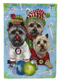 Cairn Terrier Christmas Elves Garden Flag Mailbox Decorative Yard Banner Outside Patio Artwork for Flower Beds, Garden Size, Multicolor