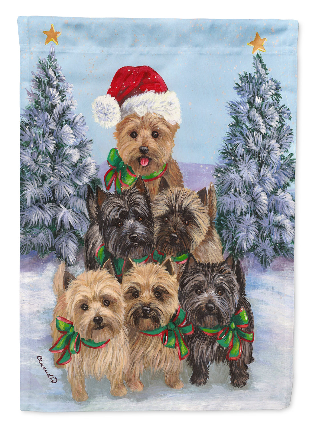 Cairn Terrier Christmas Family Tree Garden Flag Mailbox Decorative Yard Banner Outside Patio Artwork for Flower Beds, Garden Size, Multicolor