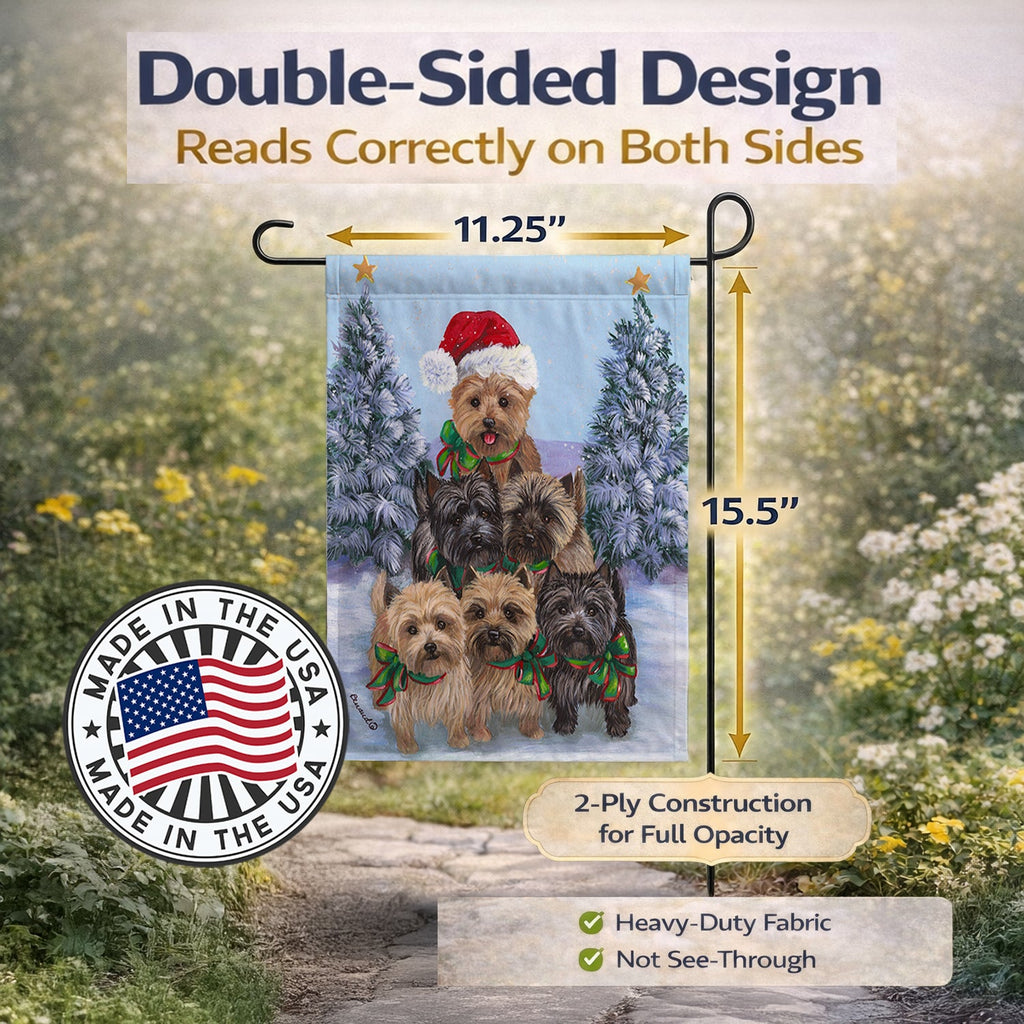 Cairn Terrier Christmas Family Tree Garden Flag Mailbox Decorative Yard Banner Outside Patio Artwork for Flower Beds, Garden Size, Multicolor