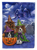 Cavalier Spaniel Halloween House Garden Flag Mailbox Decorative Yard Banner Outside Patio Artwork for Flower Beds, Garden Size, Multicolor