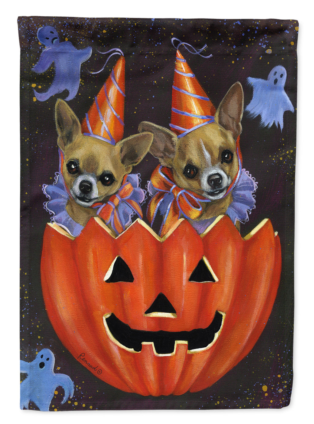 Chihuahua Halloweenies Garden Flag Mailbox Decorative Yard Banner Outside Patio Artwork for Flower Beds, Garden Size, Multicolor