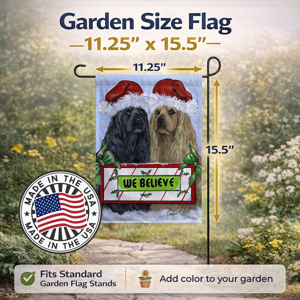Cocker Spaniel Christmas Garden Flag Mailbox Decorative Yard Banner Outside Patio Artwork for Flower Beds, Garden Size, Multicolor