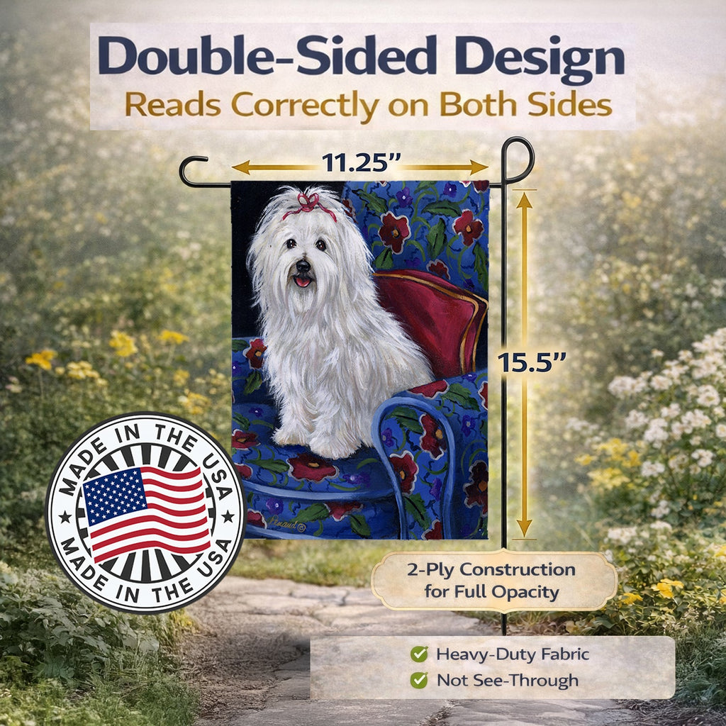 Coton De Tulear Royalty Garden Flag Mailbox Decorative Yard Banner Outside Patio Artwork for Flower Beds, Garden Size, Multicolor