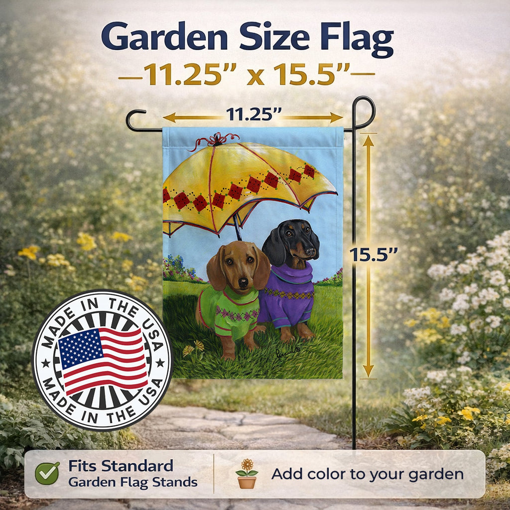 Dachshund Hot Doggies Garden Flag Mailbox Decorative Yard Banner Outside Patio Artwork for Flower Beds, Garden Size, Multicolor