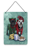 French Bulldog Christmas PJs Wall or Door Hanging Prints Aluminum Metal Sign Kitchen Wall Bar Bathroom Plaque Home Decor Front Door Plaque, 12x16, Multicolor