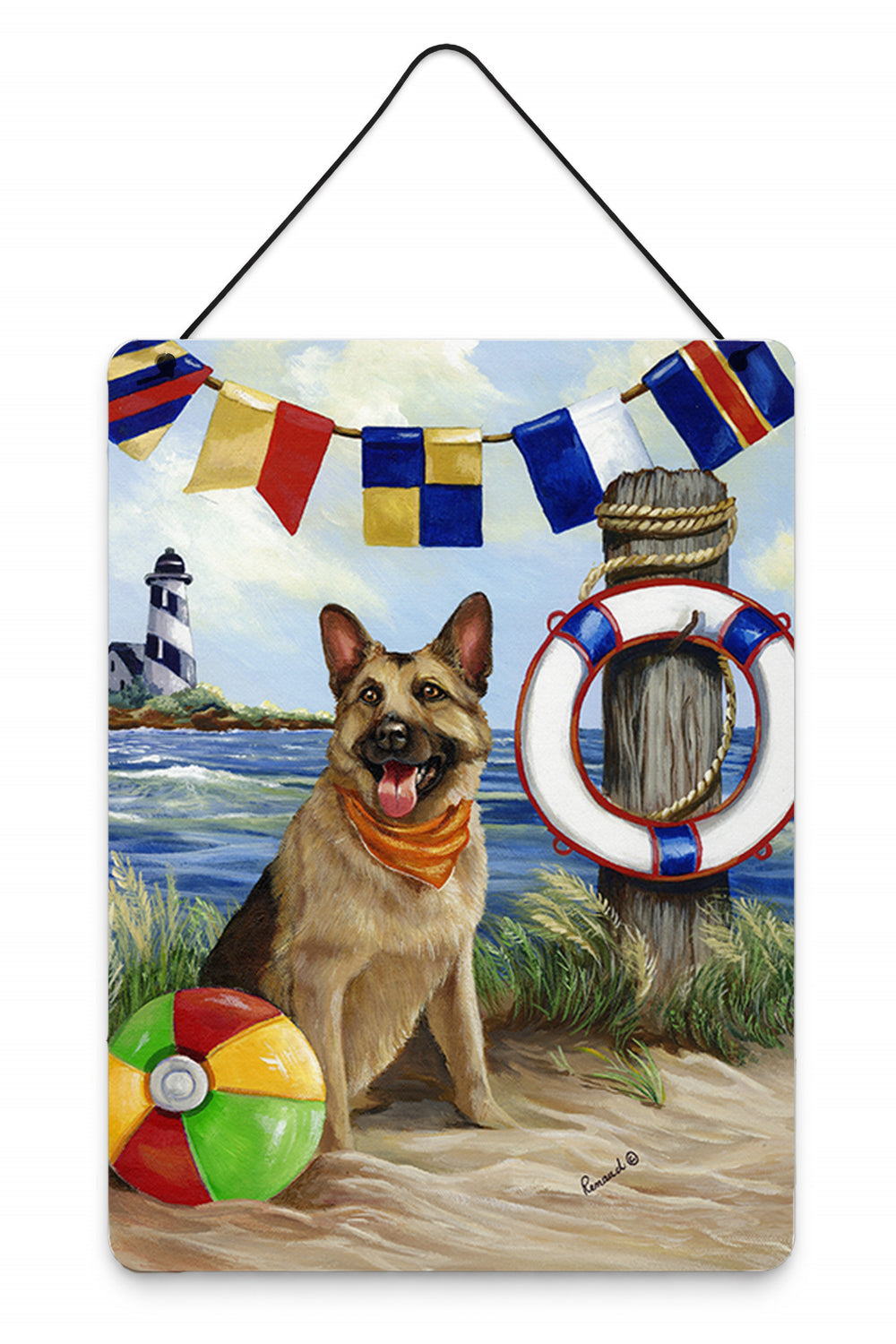 German Shepherd Life Saver Wall or Door Hanging Prints Aluminum Metal Sign Kitchen Wall Bar Bathroom Plaque Home Decor Front Door Plaque, 12x16, Multicolor