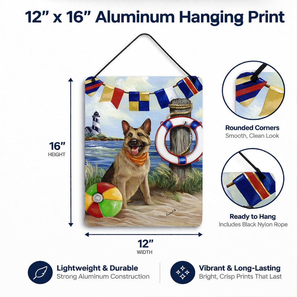 German Shepherd Life Saver Wall or Door Hanging Prints Aluminum Metal Sign Kitchen Wall Bar Bathroom Plaque Home Decor Front Door Plaque, 12x16, Multicolor
