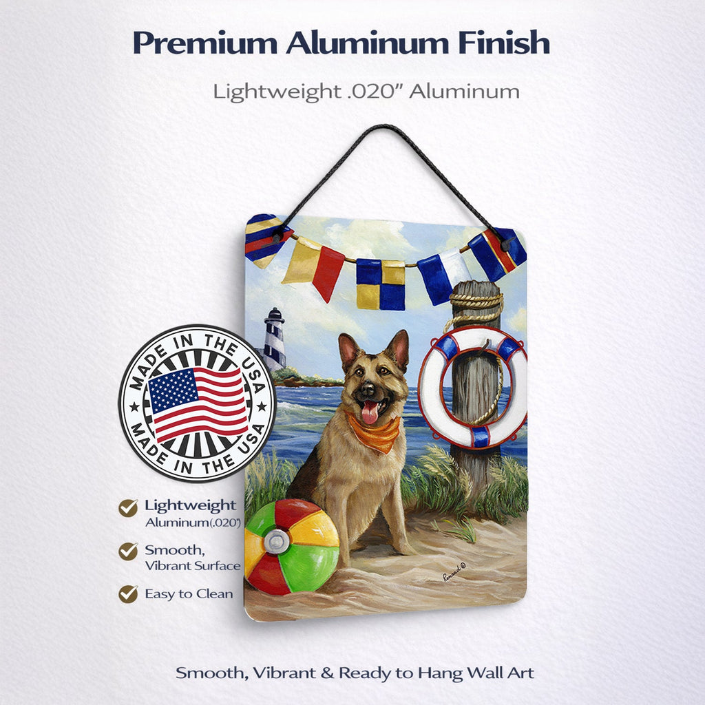 German Shepherd Life Saver Wall or Door Hanging Prints Aluminum Metal Sign Kitchen Wall Bar Bathroom Plaque Home Decor Front Door Plaque, 12x16, Multicolor