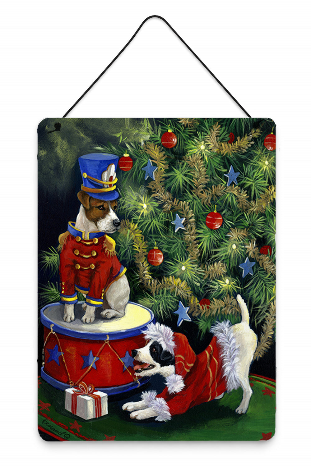 Jack Russell Christmas My Gift Wall or Door Hanging Prints Aluminum Metal Sign Kitchen Wall Bar Bathroom Plaque Home Decor Front Door Plaque, 12x16, Multicolor