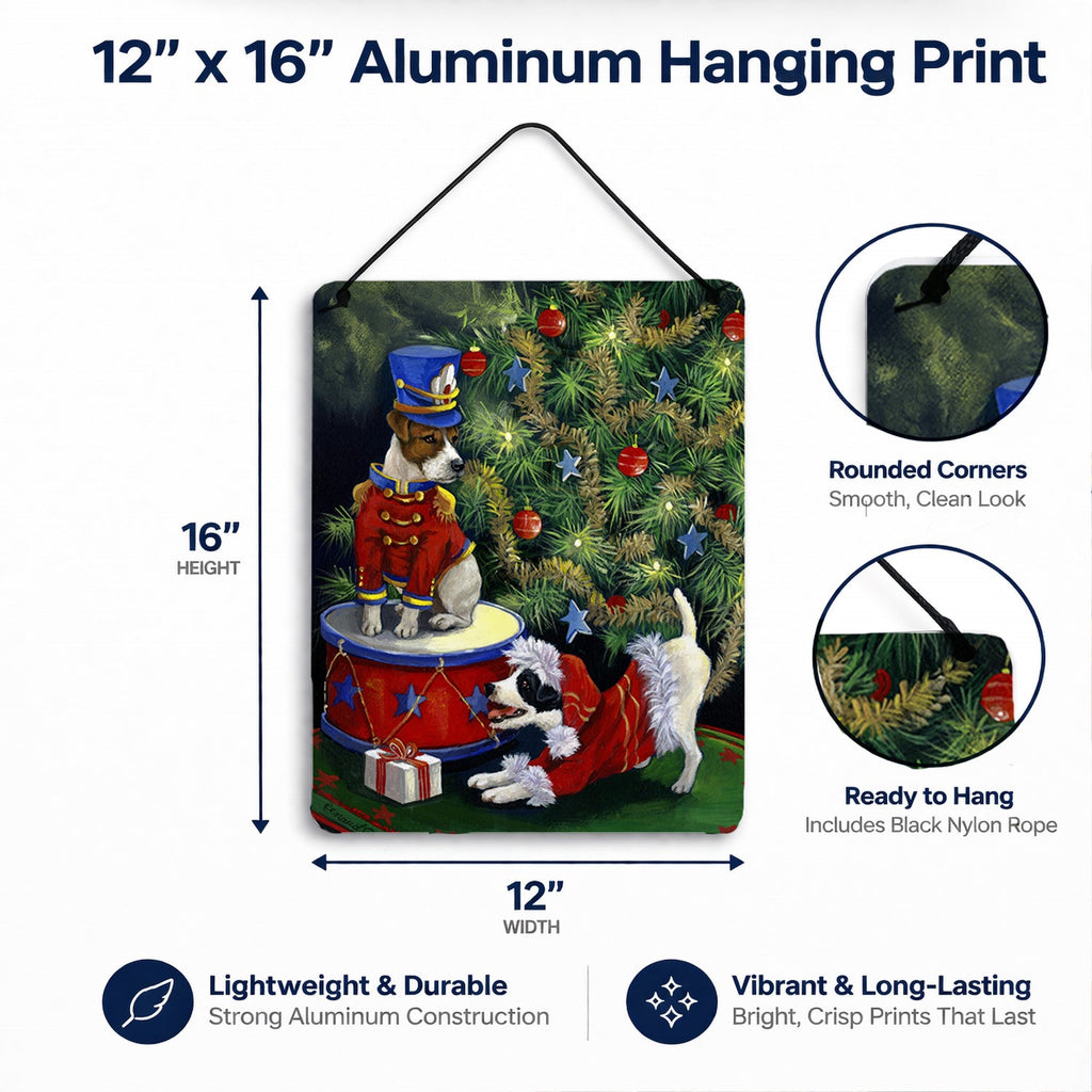 Jack Russell Christmas My Gift Wall or Door Hanging Prints Aluminum Metal Sign Kitchen Wall Bar Bathroom Plaque Home Decor Front Door Plaque, 12x16, Multicolor