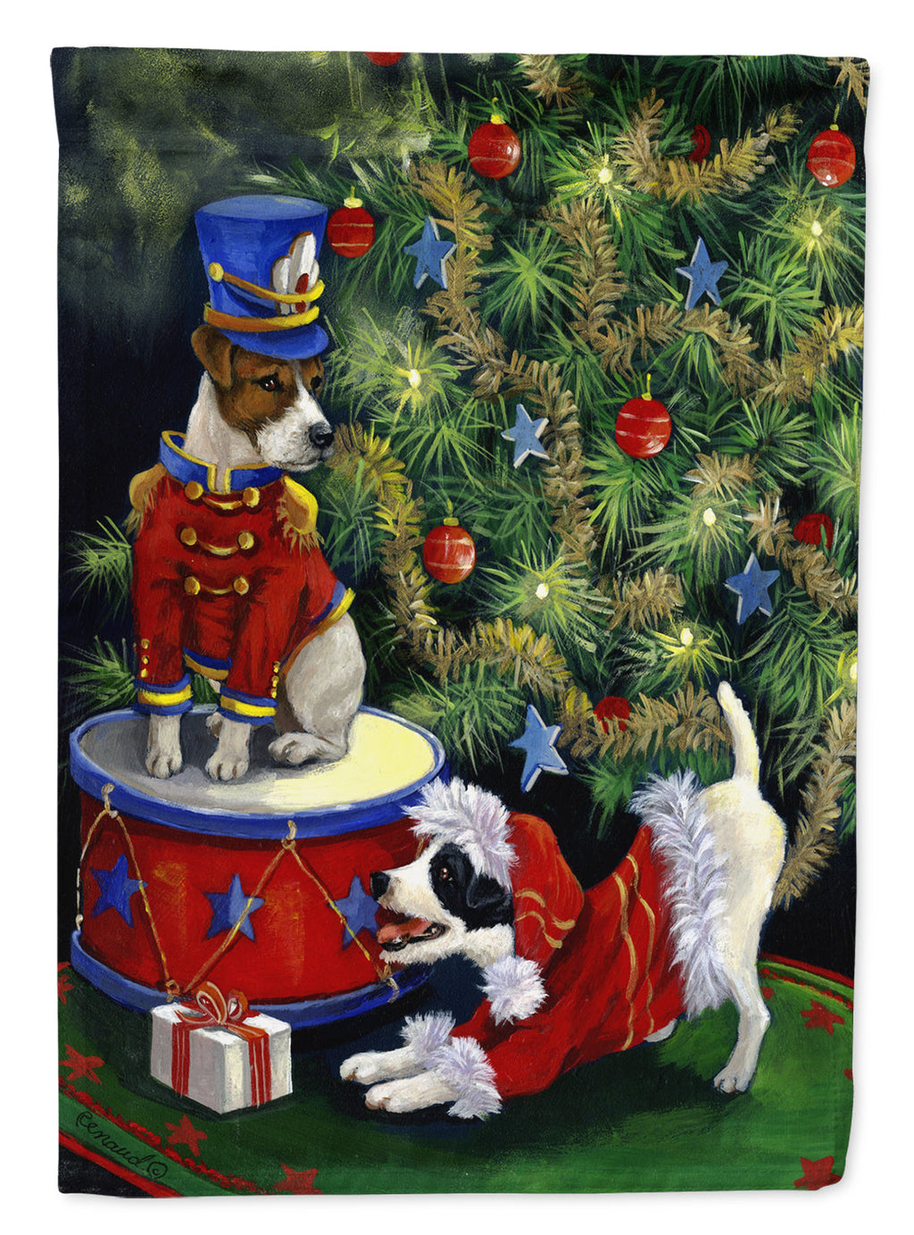Jack Russell Christmas My Gift Garden Flag Mailbox Decorative Yard Banner Outside Patio Artwork for Flower Beds, Garden Size, Multicolor