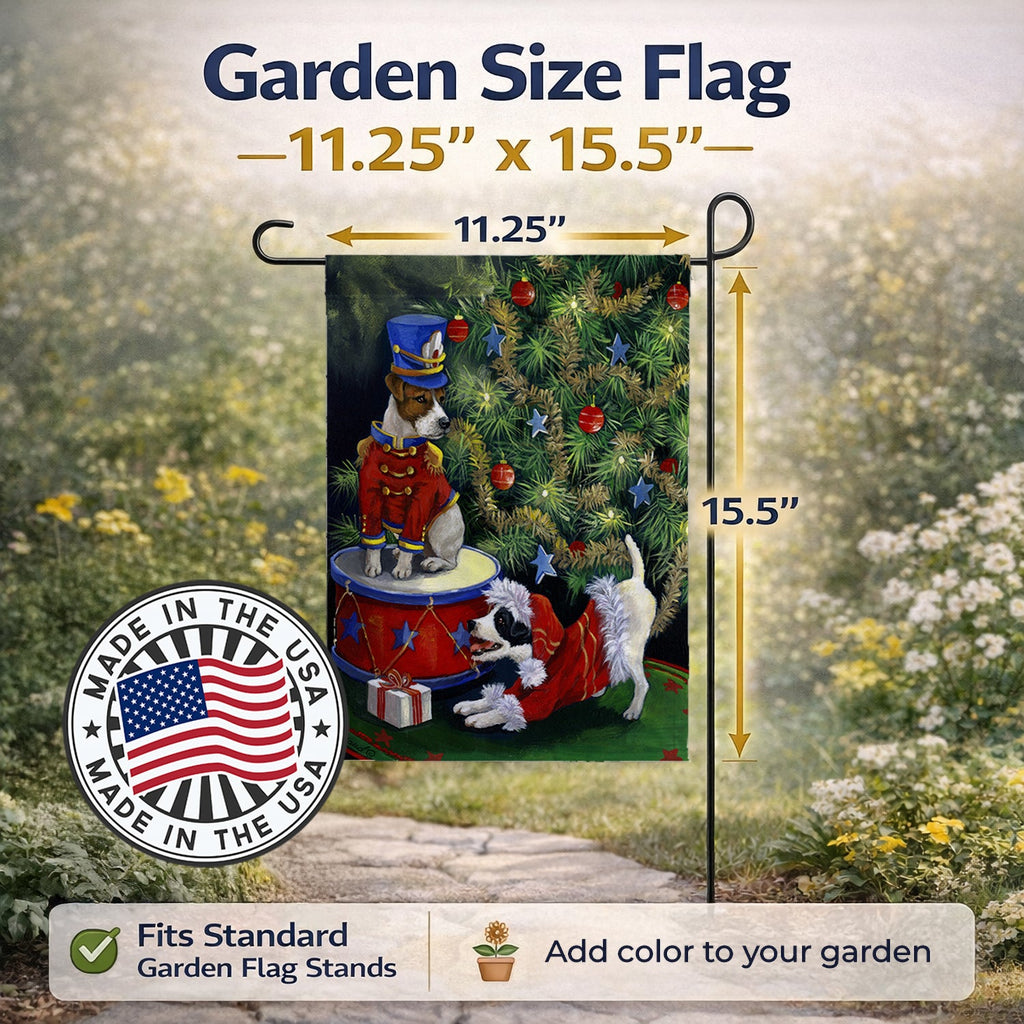 Jack Russell Christmas My Gift Garden Flag Mailbox Decorative Yard Banner Outside Patio Artwork for Flower Beds, Garden Size, Multicolor