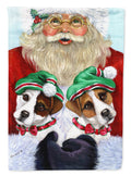 Jack Russell Christmas Santa Garden Flag Mailbox Decorative Yard Banner Outside Patio Artwork for Flower Beds, Garden Size, Multicolor