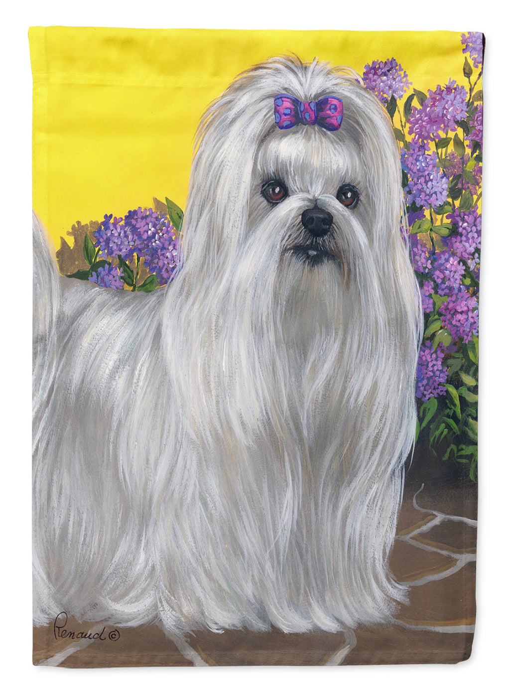 Maltese Patio Princess Garden Flag Mailbox Decorative Yard Banner Outside Patio Artwork for Flower Beds, Garden Size, Multicolor