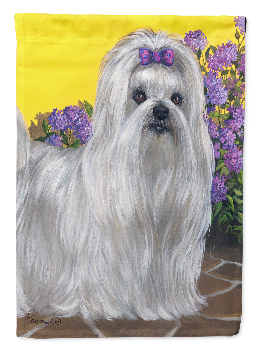 Maltese Patio Princess Garden Flag Mailbox Decorative Yard Banner Outside Patio Artwork for Flower Beds, Garden Size, Multicolor