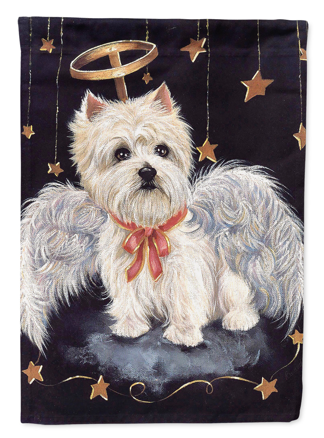 Westie Christmas Angel Garden Flag Mailbox Decorative Yard Banner Outside Patio Artwork for Flower Beds, Garden Size, Multicolor