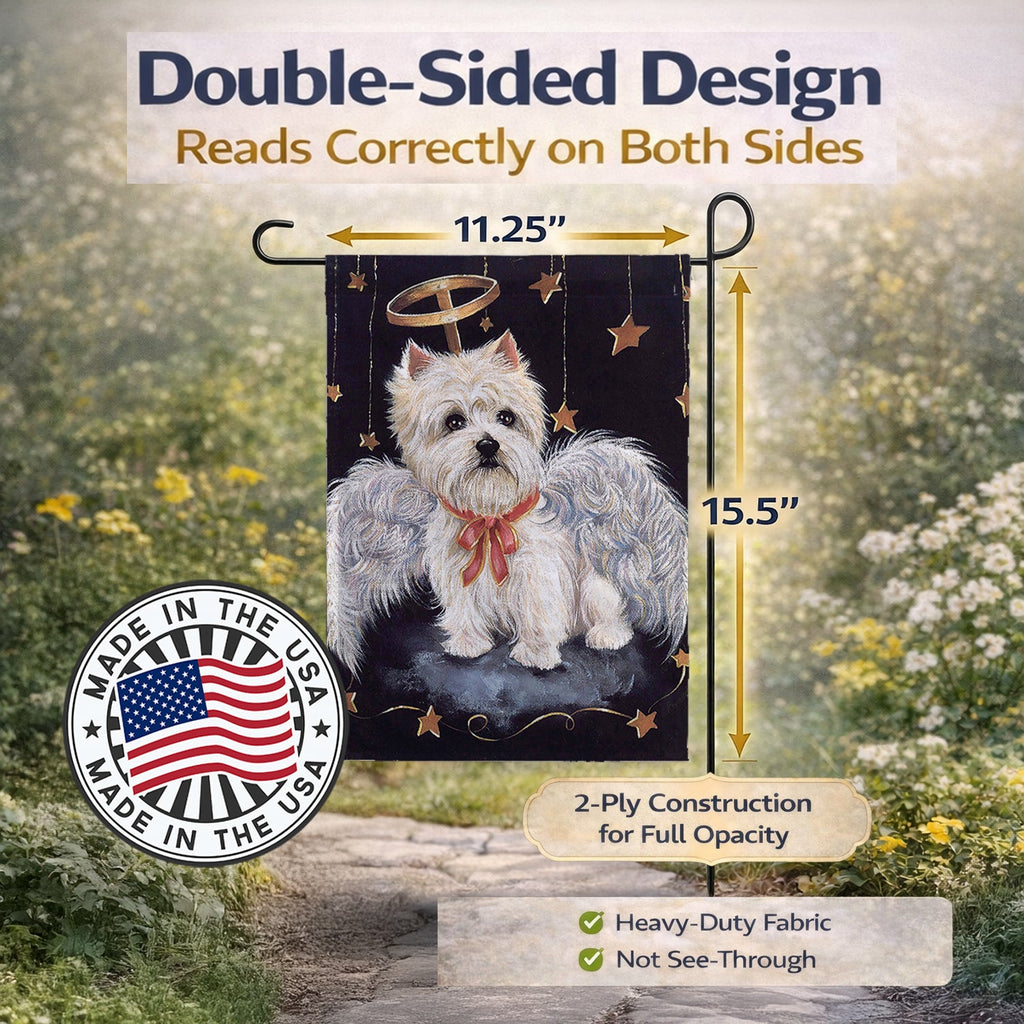 Westie Christmas Angel Garden Flag Mailbox Decorative Yard Banner Outside Patio Artwork for Flower Beds, Garden Size, Multicolor