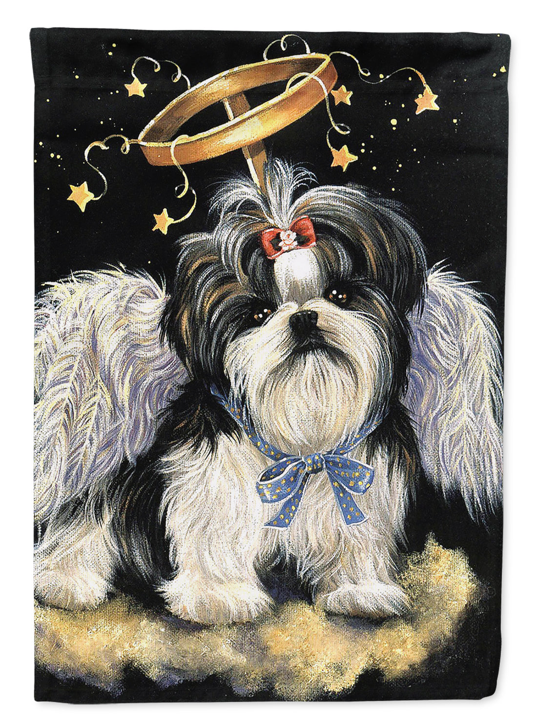 Shih Tzu Christmas Angel Garden Flag Mailbox Decorative Yard Banner Outside Patio Artwork for Flower Beds, Garden Size, Multicolor