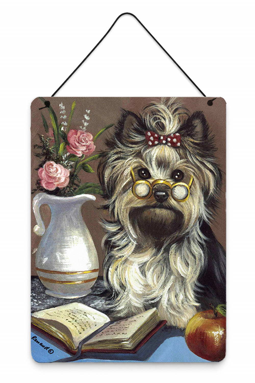 Yorkie Teacher's Pet Wall or Door Hanging Prints Aluminum Metal Sign Kitchen Wall Bar Bathroom Plaque Home Decor Front Door Plaque, 12x16, Multicolor