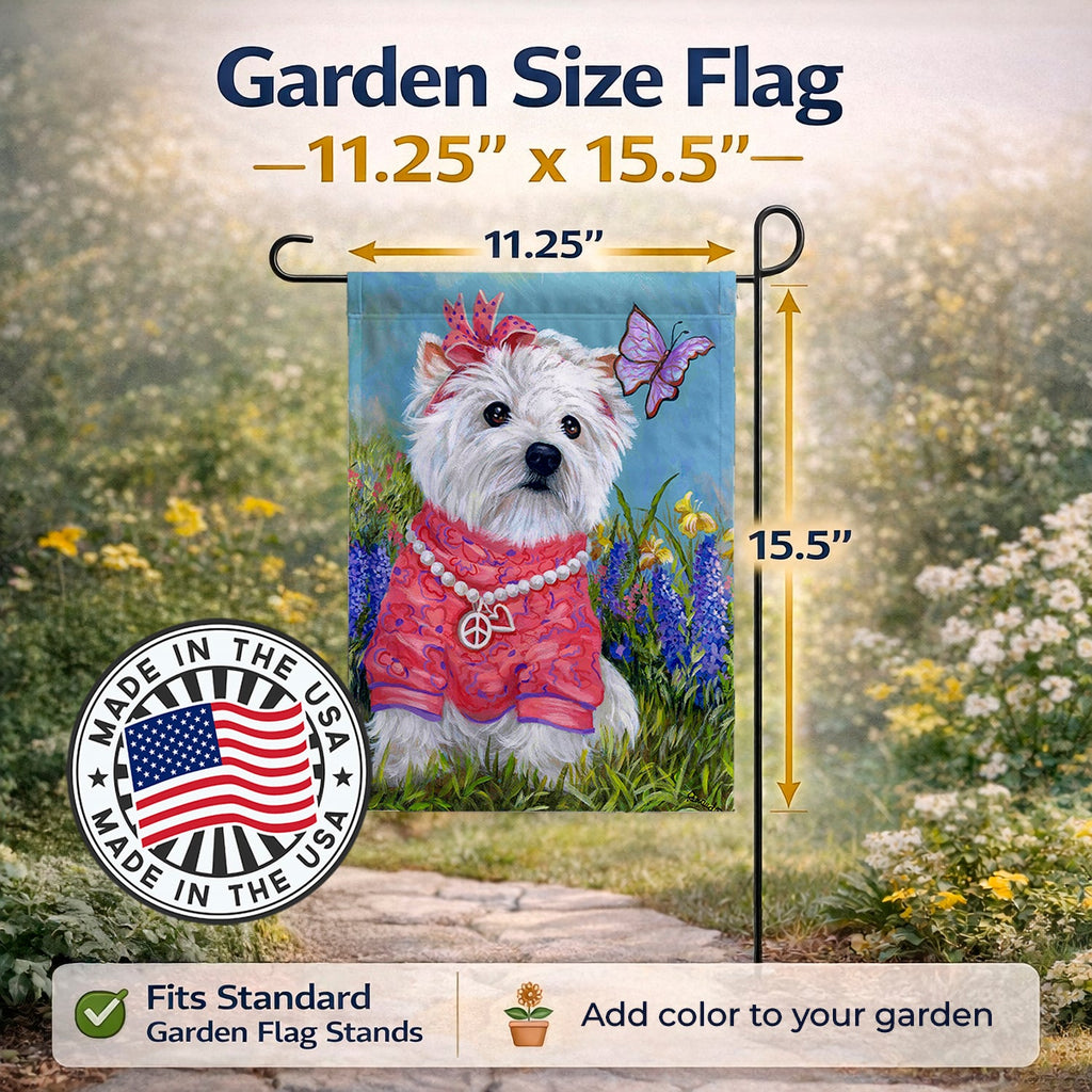 Westie Springtime Garden Flag Mailbox Decorative Yard Banner Outside Patio Artwork for Flower Beds, Garden Size, Multicolor