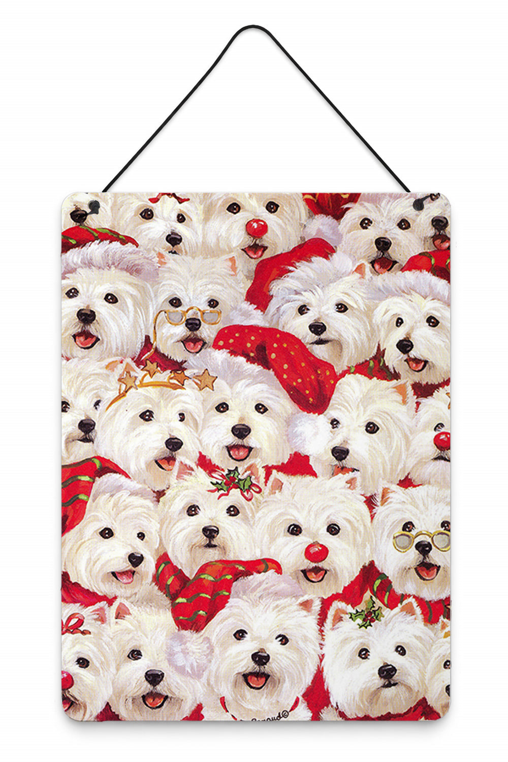Westie Christmas a Plenty Wall or Door Hanging Prints Aluminum Metal Sign Kitchen Wall Bar Bathroom Plaque Home Decor Front Door Plaque, 12x16, Multicolor