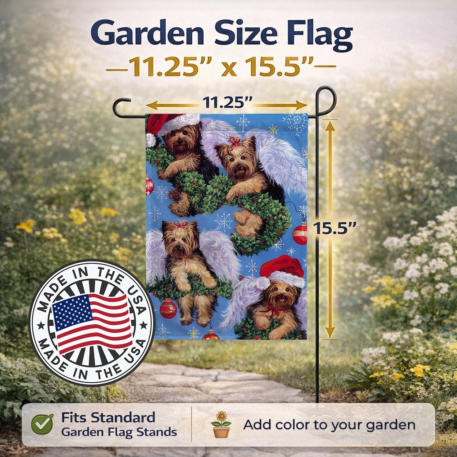 Yorike Christmas Angels Everywhere Garden Flag Mailbox Decorative Yard Banner Outside Patio Artwork for Flower Beds, Garden Size, Multicolor