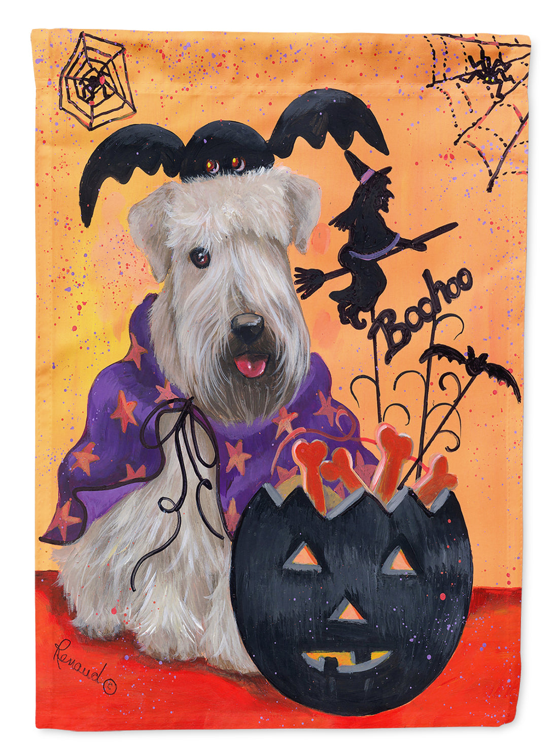 Wheaten Terrier Halloween Garden Flag Mailbox Decorative Yard Banner Outside Patio Artwork for Flower Beds, Garden Size, Multicolor